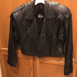💋VINTAGE💋 BLACK LEATHER JACKET WOMENS!!!